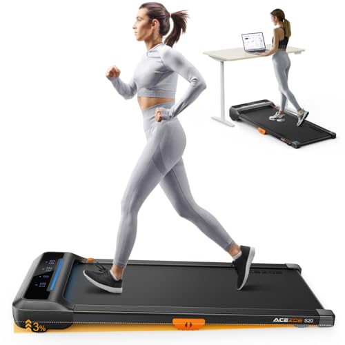 Walking Pad Treadmill with 10% Incline, Under Desk Treadmill, Compact Portable Treadmills for Home Office, 285lbs Capacity, APP/Remote Control