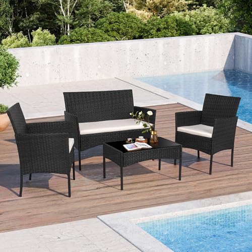 Shintenchi 4 Piece Outdoor Patio Furniture Sets