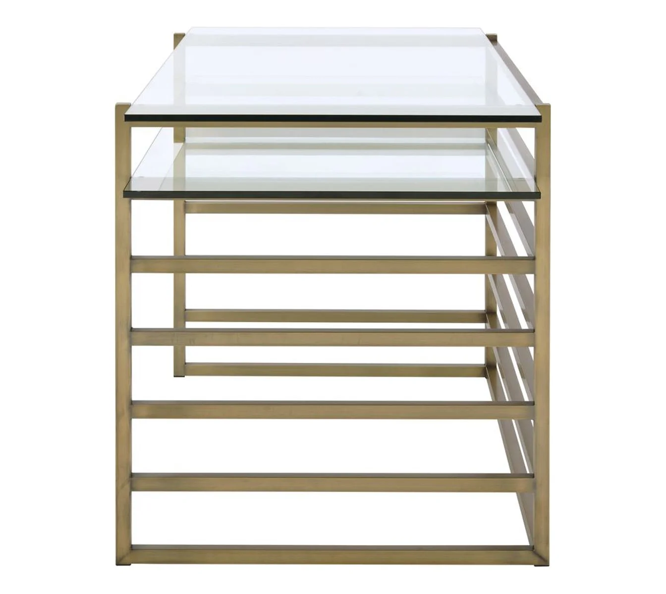 ACME Shona Desk in Antique Gold & Clear Glass 92535