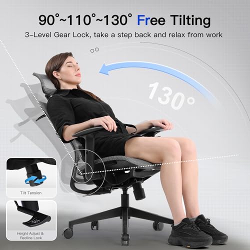 COMHOMA Office Chair Ergonomic Big and Tall Gaming Chair 350 LBS with 3D Adaptive Lumbar Support & Headrest
