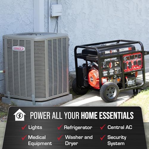DS13000MX 13,000-Watt 500cc Dual Fuel Portable Generator - Gas and Propane, Remote Electric Start, Whole Home Power Backup, Transfer Switch Ready