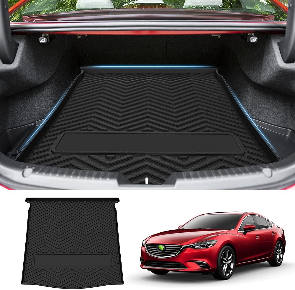 KUST Custom Fit Cargo Liner for Mazda 6 2017 2018 2019 2020 2021 Mazda6 Cargo Trunk Mat Tray All Weather Car Mats Black