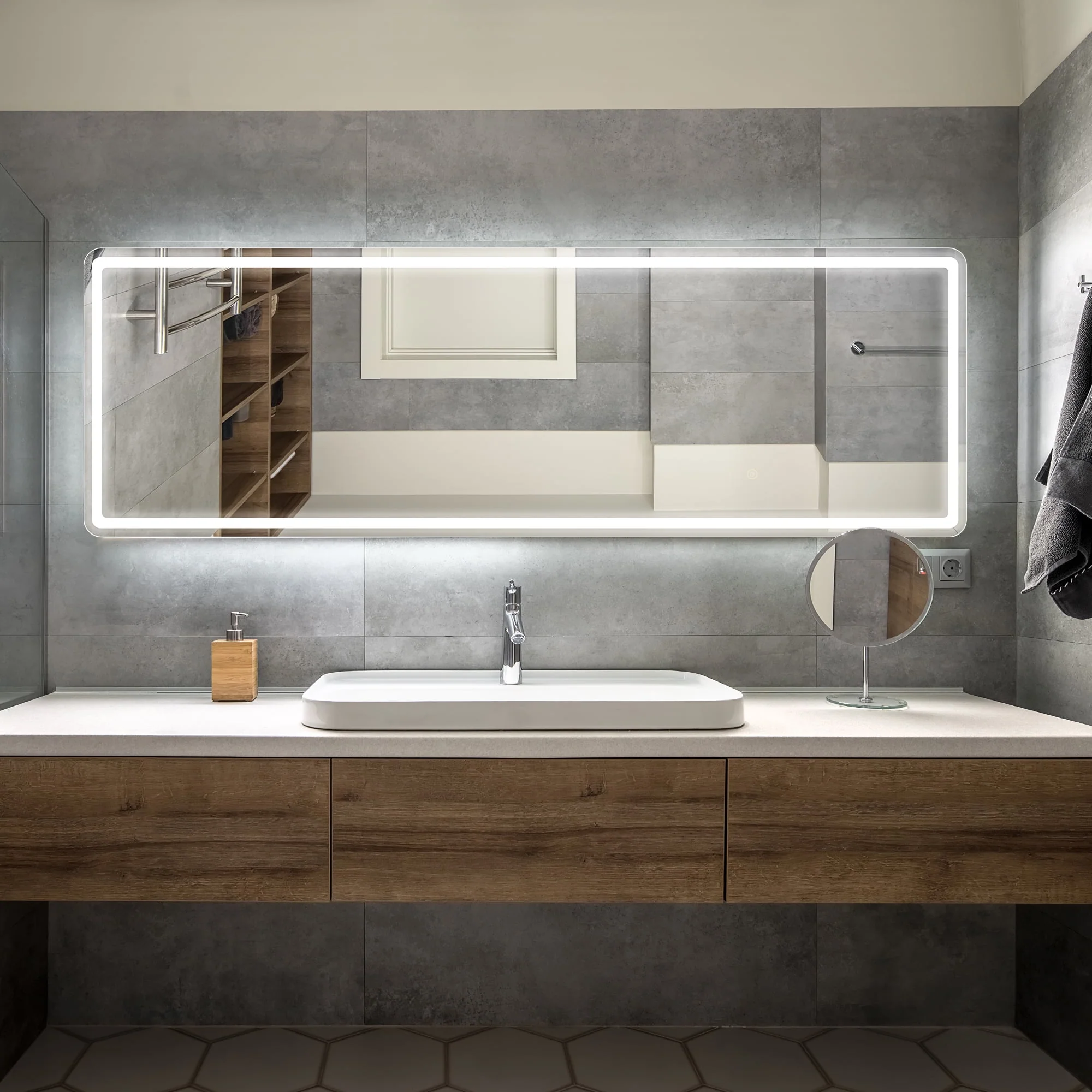 EDX Full Length Mirror 64x21 Full Body Mirror Rectangle Free Standing Wall Mounted Leaning Hanging Floor Mirrors, Black