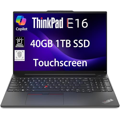 Lenovo ThinkPad E16 Business Laptop (16" FHD+ Touchscreen, AMD Ryzen 5 7530U, 16GB RAM, 512GB SSD, (8-Core Beat i7-1165G7)), Fingerprint, Backlit