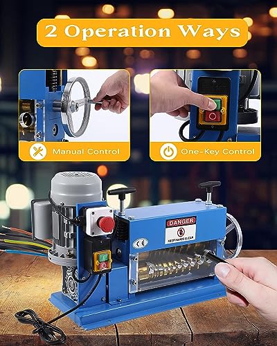 Automatic Wire Stripping Machine for 0.06" -1.5", [High Precision] [75 ft/min] Wire Stripper Tool with An Extra Manual Crank