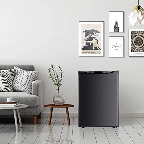 Antarctic Star Compact Chest Upright Freezer Single Door Reversible Stainless Steel Door, Compact Adjustable Removable Shelves for Home Office