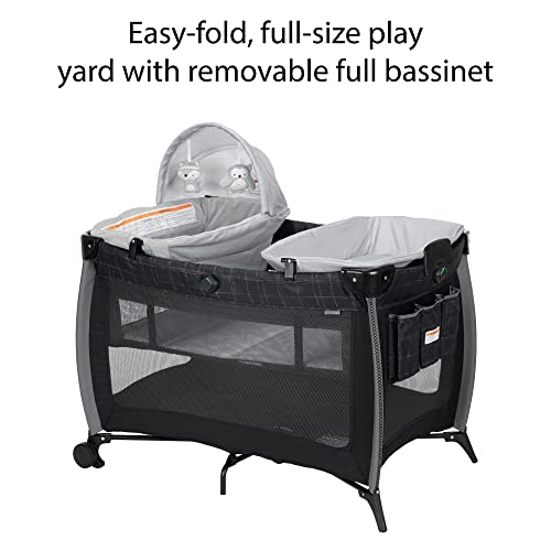 Safety 1st Play-and-Stay Play Yard, Easy fold, Full-Size Play Yard with Removable Full Bassinet, High Street