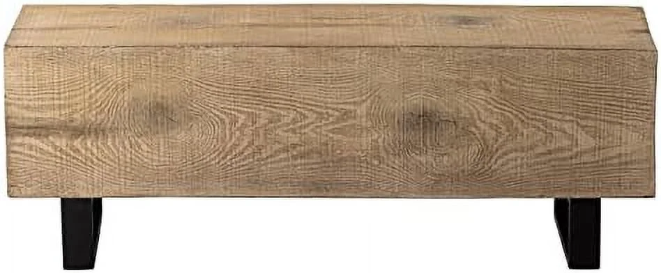 KHBIULIFE Patio Log Bench  Rectangular MgO Garden Bench  48.4 x 11.8\u201D Outdoor Bench  Rustic Bench for Yard or Lawn(Color Walnut)