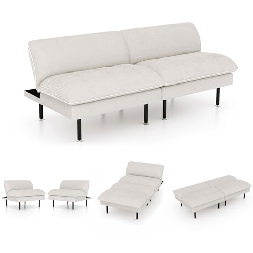 70" Futon Sofa Bed, 4 in 1 Multi-Function Couch Sleeper with Adjustable Backrest, Modern Convertible Futon, Recliner Small Loveseat for Living Room