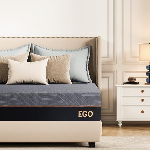 EGOHOME 14 Inch King Size Memory Foam Mattress for Back Pain, Cooling Copper Gel Bed in a Box, Foam Made in USA, CertiPUR-US Certified