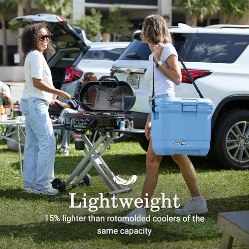Coleman Pro 55qt Wheeled Ultra-Light Premium Hard Cooler, Extra-Thick Insulation Keeps Ice up to 5 Days, 92-Can Capacity, Heavy-Duty Wheels