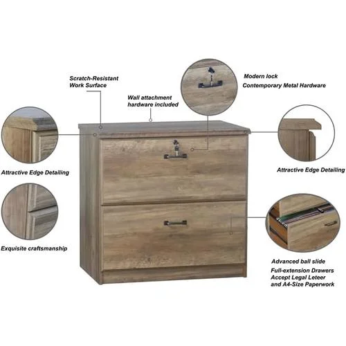 Honduras 2 Drawer Lateral Filing Cabinet In Rustic Oak