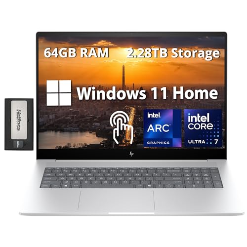 HP 2023 Newest Envy Laptop, 17.3" FHD Touchscreen, Intel Core i7-1355U, NVIDIA RTX 3050, 64GB RAM, 1TB SSD, HDMI, Webcam, Backlit KB, SD Card Reader