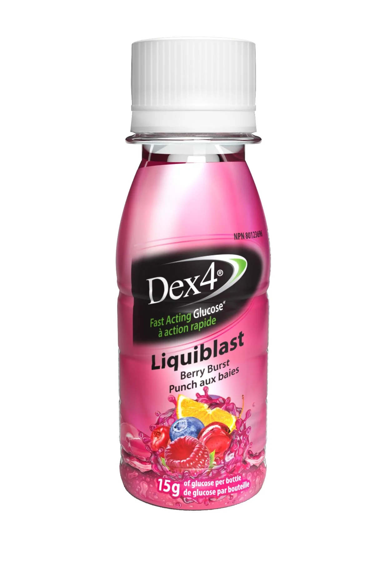 Dex4 LiquiBlast Berry Burst Flavored Liquid Glucose Supplement 6-Pack | Each 2oz Bottle Contains 15 Grams of Carbs - Kansas Nuitrition - HNZSDS