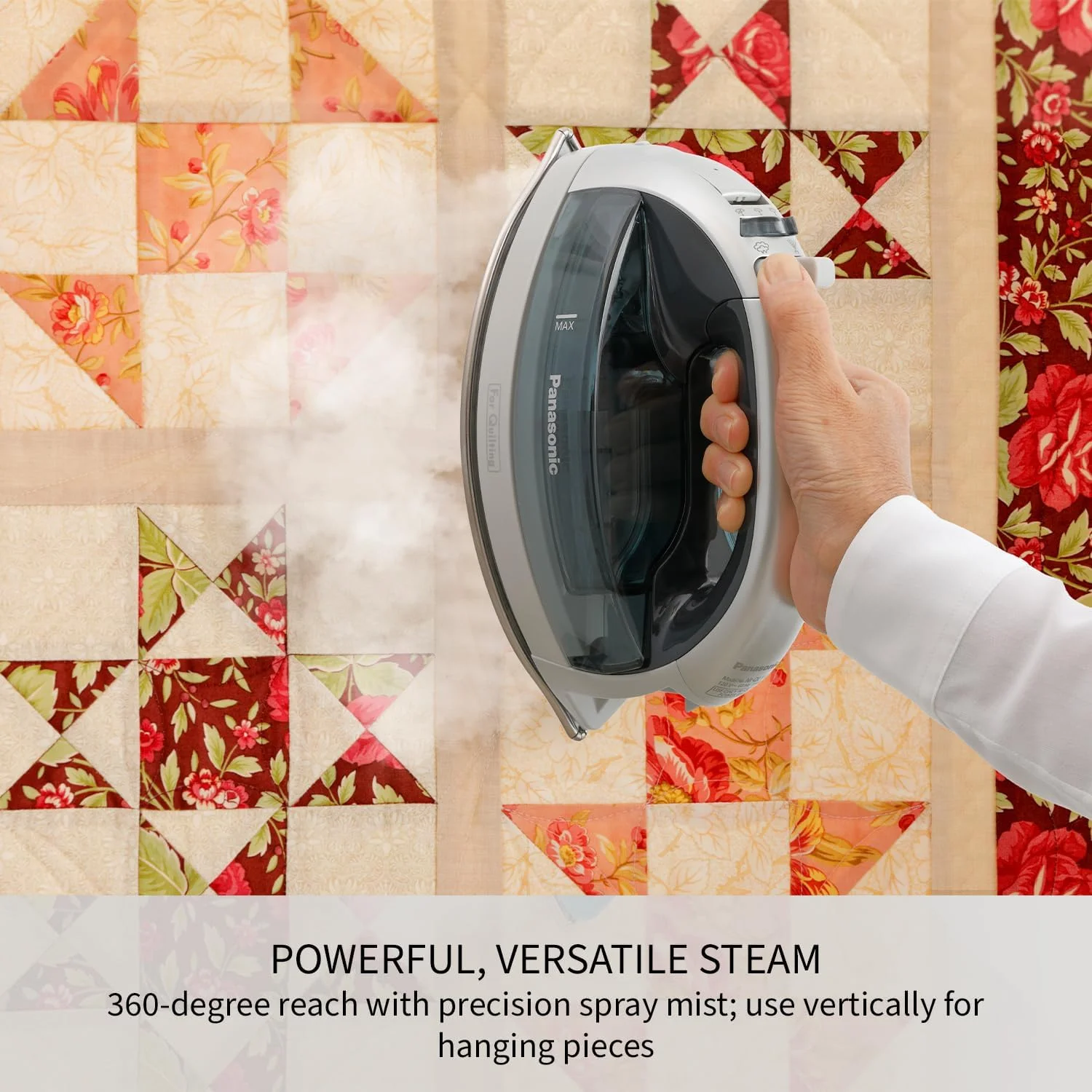 WAGEE Cordless Iron, Portable 360-Degree Freestyle Dry/Steam Iron with Precision Tips and Stainless Steel Soleplate, Anti-Calc and Anti-Drip