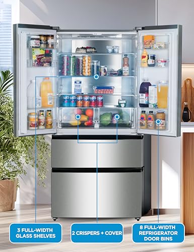 Commercial Cool 11.1 Cu. Ft. Convertible Freezer Refrigerator, Upright Fridge with Glass Shelves, Reversible Door, ENERGY STAR rated, Auto Defrost