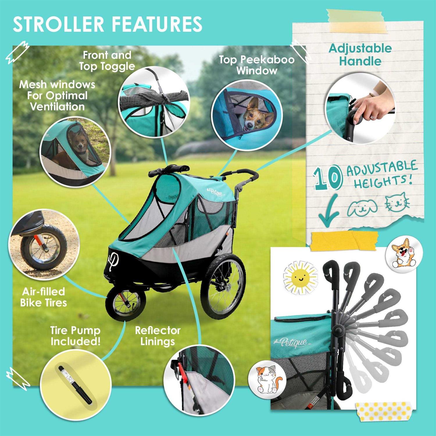 Petique Trailblazer Pet Jogger - Pet Supplies online store