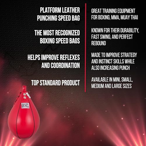 CLETO REYES Platform Leather Punching Speed Bag for Boxing, MMA, Muay Thai, Training Equipment