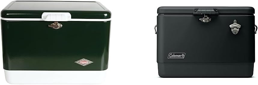 Coleman Cooler | Steel-Belted Cooler Keeps Ice Up to 4 Days | 54-Quart Cooler for Camping & Reunion Insulated Portable Ice Chest