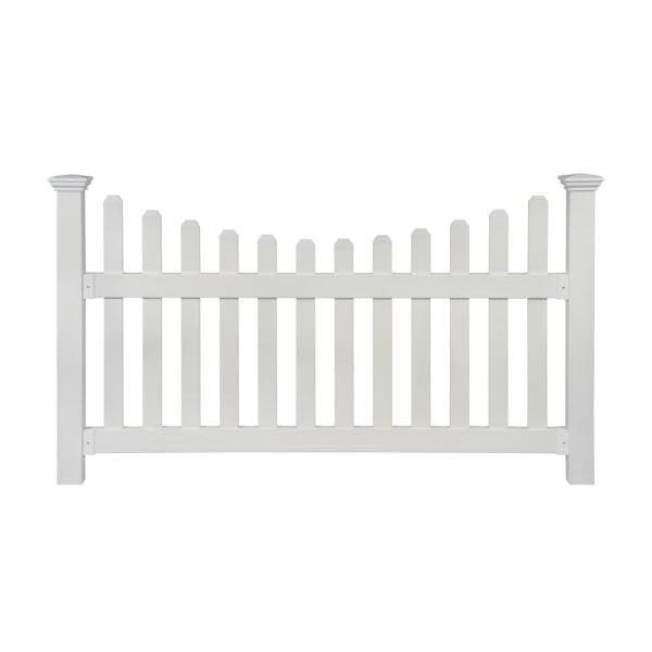 Zippity Outdoor Products All American Vinyl Picket Fence with No-Dig Steel Pipe Anchor Kit, White