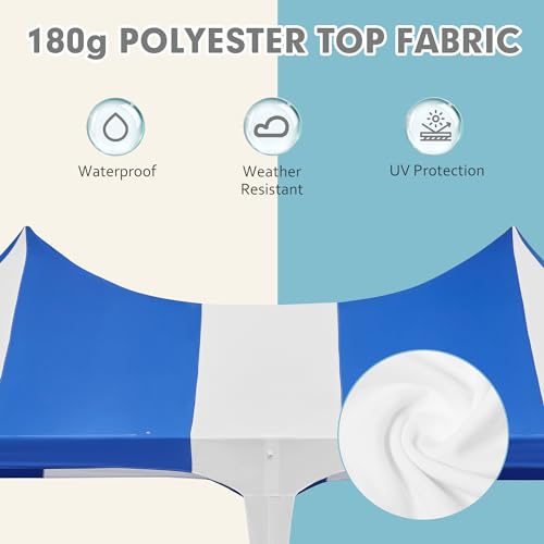 EROMMY 26x19ft Party Tent, White Wedding Tent, Decagonal Heavy Duty Canopy with 8 Removable Sidewalls, 8 Church Windows and 2 Pull-Back Doors