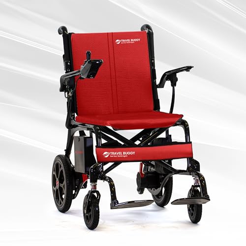 AEROLUX by Travel Buggy - Premium Foldable Carbon Fiber Wheelchair - Ultra Lightweight Wheelchair Weighs Only 29 lbs - Holds up to 300 lbs