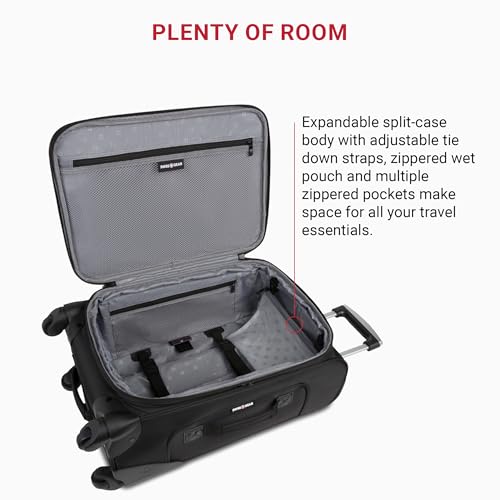 SwissGear Sion Softside Expandable Roller Luggage, Teal, 3 Piece Set (21/25/29)