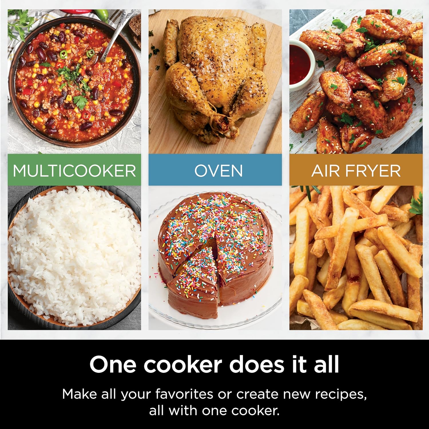 Ninja R-SFP701 14-in-1 Multicooker, Oven & Air Fryer, 15-Min Meals, 3 Accessories, Grey - Certified Refurbished, 14.92 x 15.43 x 13.11