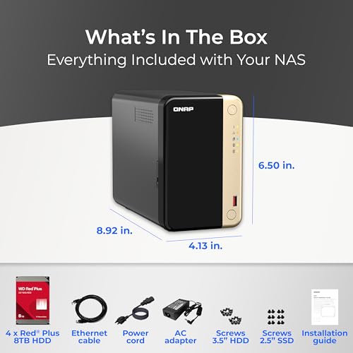 QNAP TS-464-8G-US 4 Bay High-Performance Desktop NAS with Intel Celeron Quad-core Processor