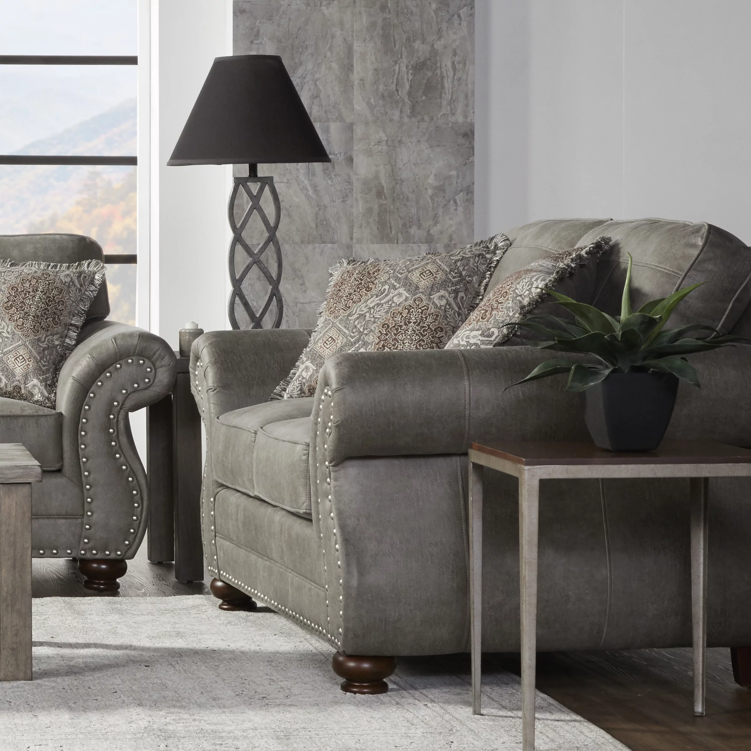 Roundhill Furniture Leinster Faux Leather Upholstered Loveseat