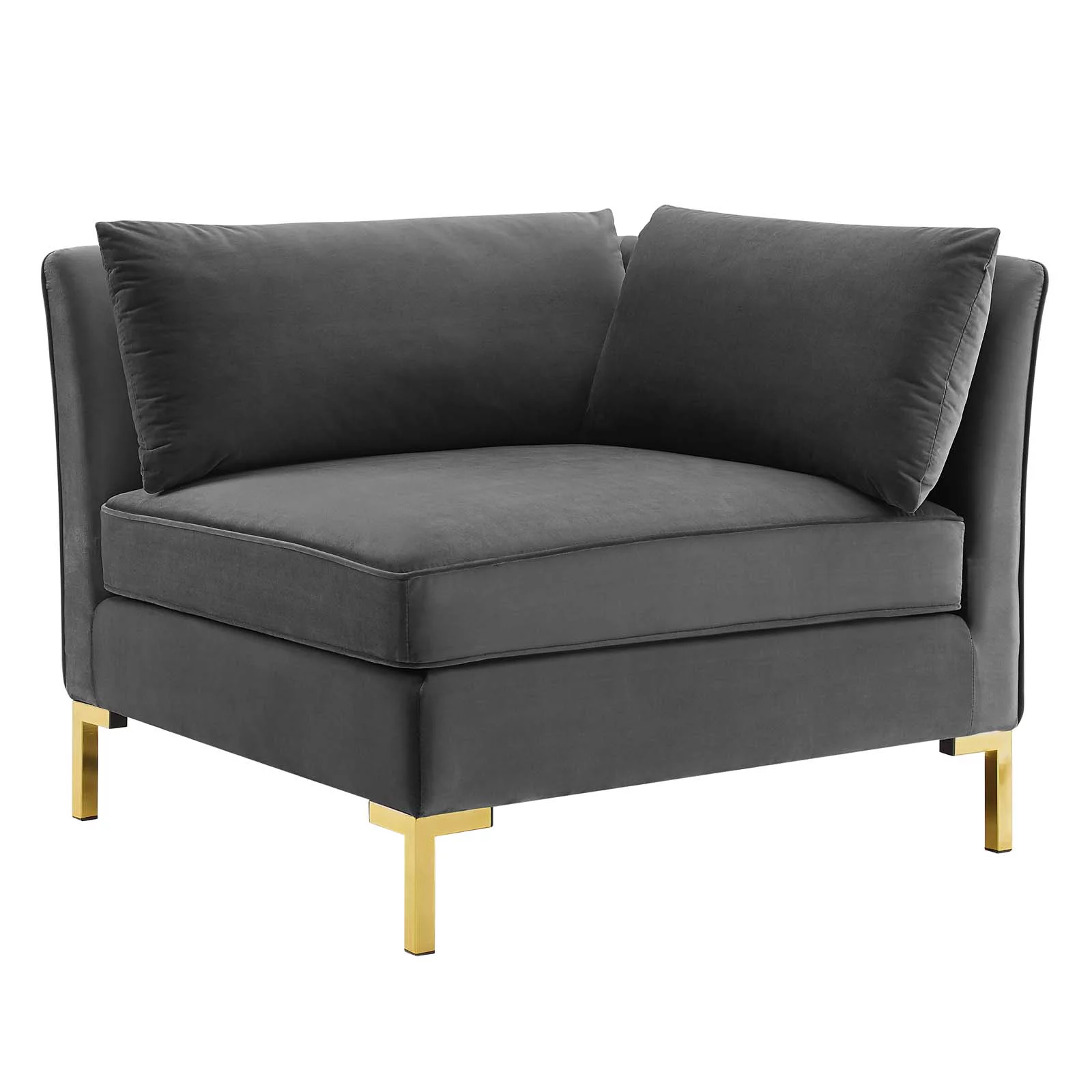 Modway Ardent 8-Piece Performance Velvet Sectional Sofa in Gray