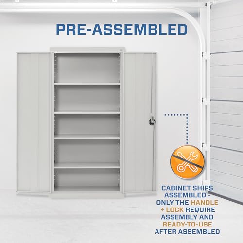 Sandusky Lee EA4R362472-02 Welded Steel Elite Storage Cabinet with Adjustable Shelves, 24" Length x 36" Width x 72" Height, Charcoal