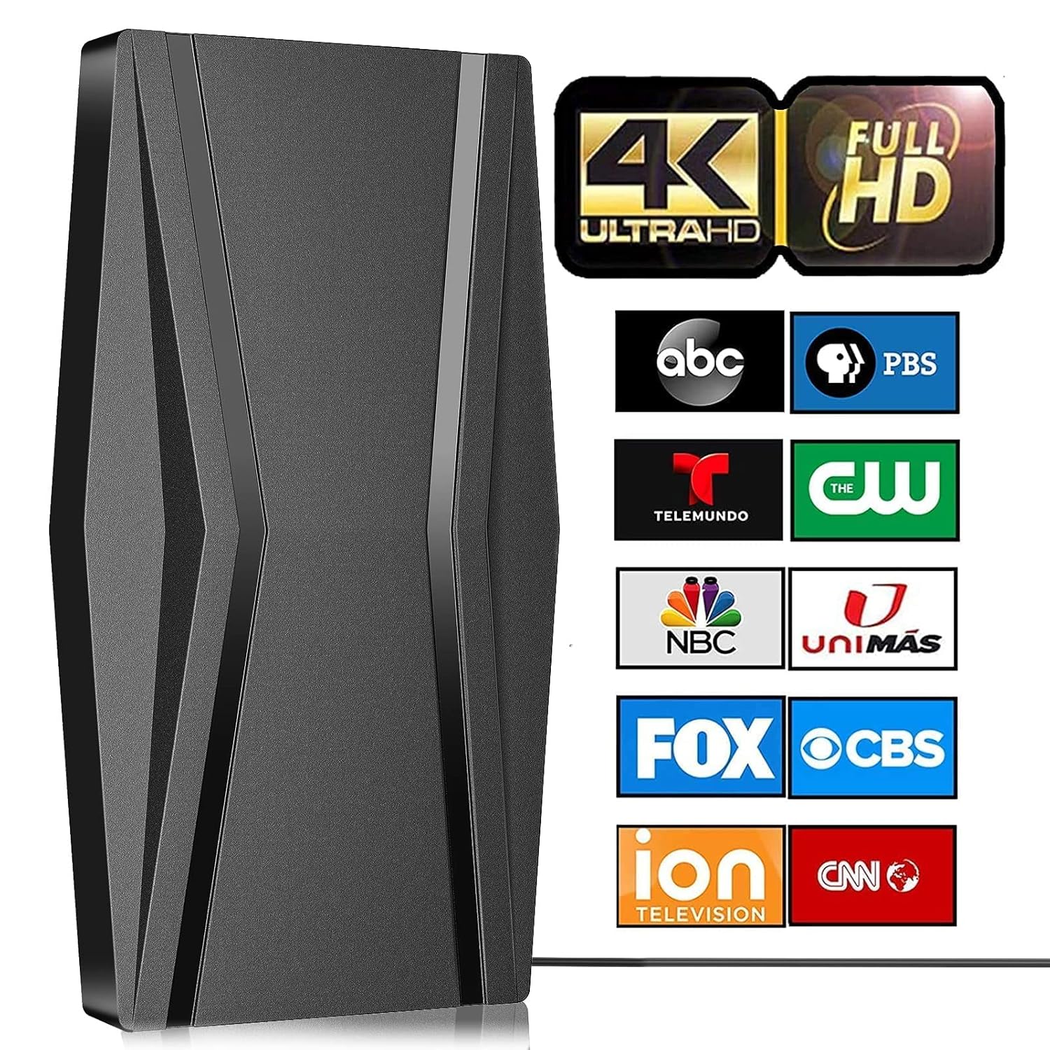 TV Antenna- Amplified Digital TV Antenna Indoor 420 Miles Range-Support 4K 1080p Fire tv Stick and All Older TV's- Smart Switch Amplifier Signal