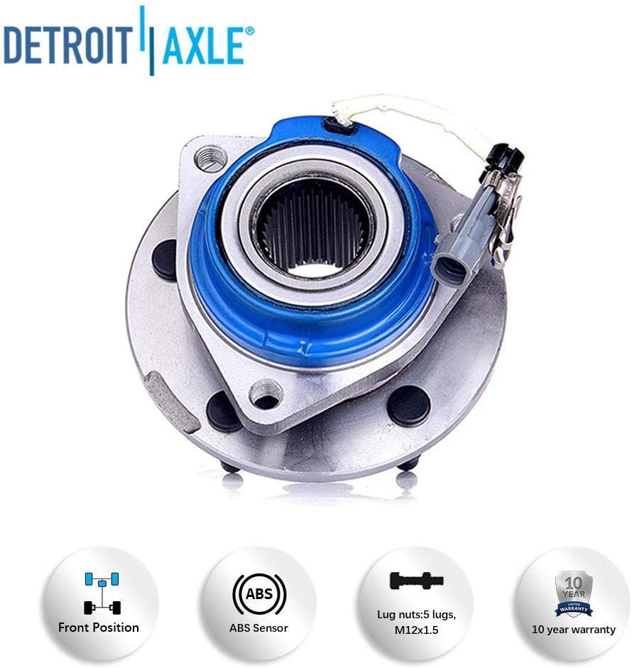 Detroit Axle - Front Struts + Wheel Hubs + Control Arms w/ Ball Joints + Tie Rods Kit Replacement for Century Lacrosse Impala Monte Carlo - 16pc Set