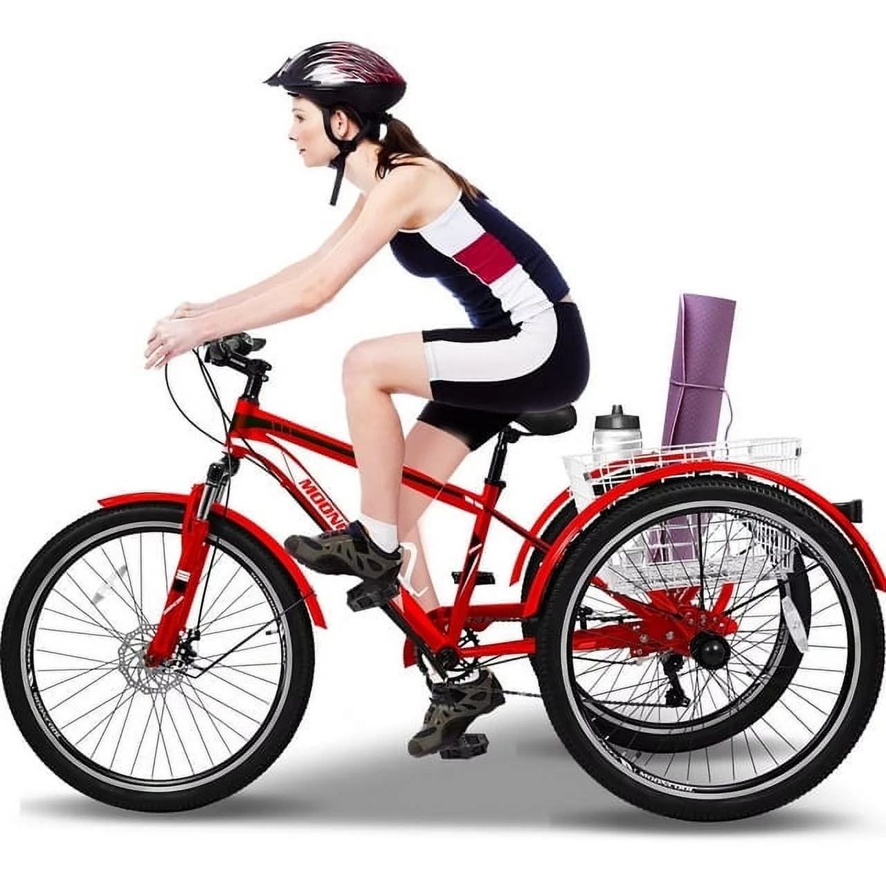 Lilypelle Adult Mountain Tricycle 24/26/27.5 Inch Low step through Mountain Bike Cruiser Trikes for Adults 7 Speed Three Wheel Trike Bike Bicycle