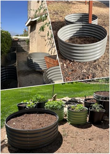 A ANLEOLIFE 8X4X1.5 ft Galvanized Raised Garden Beds Outdoor, Oval Large Metal Planter Box for Planting Vegetables Flowers Herb