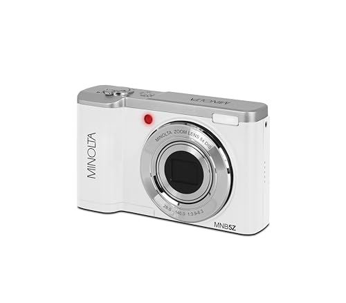 Minolta 56MP Dual Lens Digital Camera &ndash; 5X Optical Zoom, 5K Ultra HD Video, CMOS Sensor, 2.8-inch LCD Screen, Stabilization, Selfie Lens