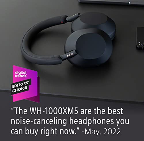Sony WH-1000XM5 The Best Wireless Noise Canceling Headphones, Auto NC Optimizer, 30-Hour Battery, Alexa Voice Control, Black