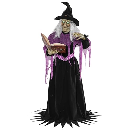 COLLECTIVE HOME - 6-Ft. Witch, Halloween Decorations, Halloween Outdoor Animatronics, Motion-Activated Life Size Talking Scare Prop