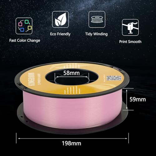 Kingroon Silk PLA Bundle 3D Printer Filament, Dimensional Accuracy +/- 0.03 mm, 10 kg Spool(22lbs)