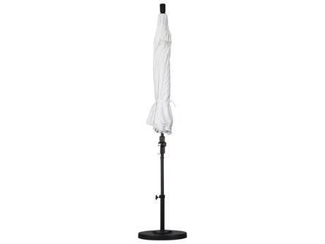 California Umbrella 9 ft. Matted White Aluminum Collar Tilt Crank Lift Market Patio Umbrella in Parrot Sunbrella