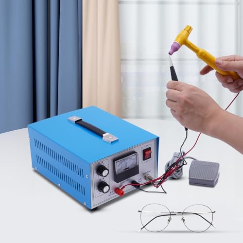Jewelry Spot Welder, DC 50A 500W Adjustable Jewelry Welder w/ Foot Pedal, 0.02-0.05in Welding Dia. Soldering Machine