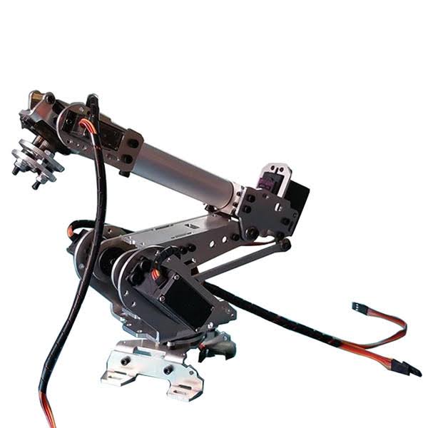 Topacc KDX DIY 6DOF Aluminum Robot Arm 6 Axis Rotating Mechanical Robot Arm Kit with 6 Pcs Servo