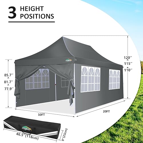10x10 Pop Up Canopy Tent with 4 Sidewalls and Mesh Windows 2.0