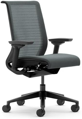 Steelcase Think Chair, Licorice 3D Knit Back with Black Fabric Seat