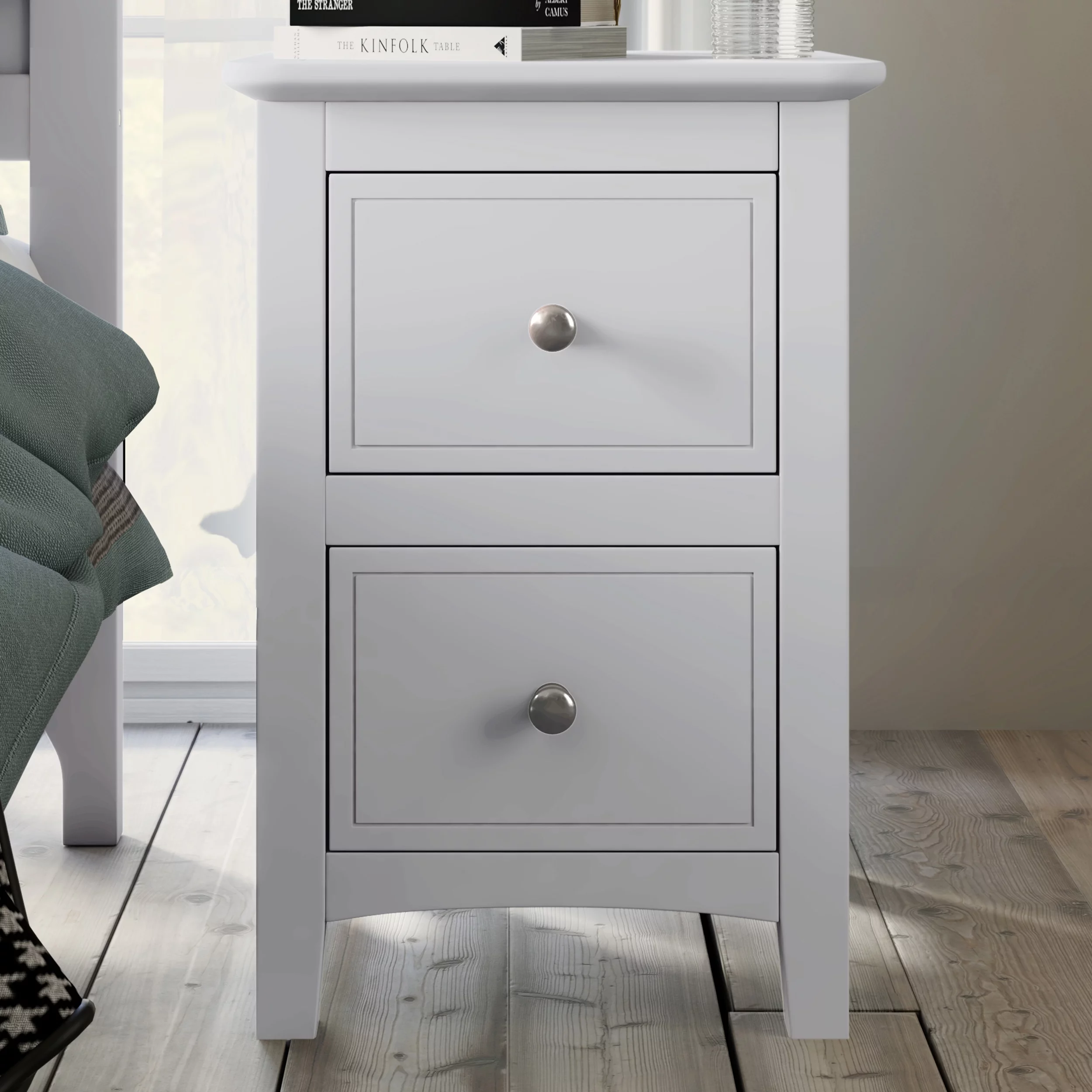 CoSoTower White Solid Wood 5 Pieces King Bedroom Sets(Bed+Nightstand*2+Chest+Dresser)