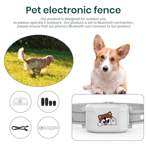 GPS Dog Electronic Fence，2-in-1 Bluetooth Smart Dog Collar, GPS Wireless Electronic Dog Fence System， Pet Outdoor Enclosure