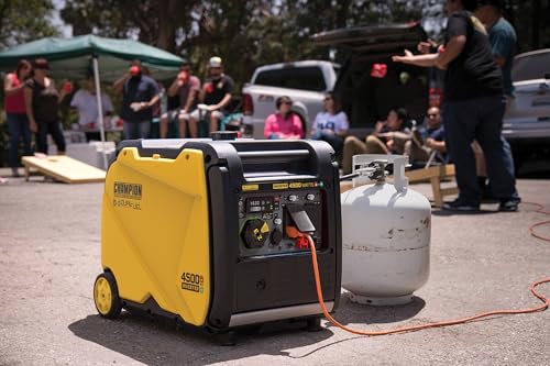 Champion Power Equipment 4500-Watt Electric Start Dual Fuel RV Ready Portable Inverter Generator with Quiet Technology and CO Shield