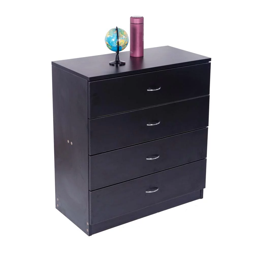 UBesGoo Modern Dresser Storage Chest Organizer Unit with 4 Drawers for Bedroom, Living Room,Black