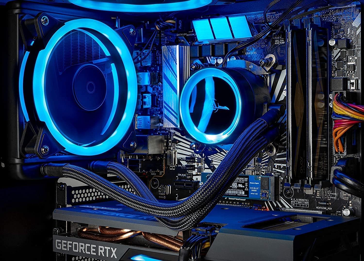 Skytech Gaming Shadow Gaming PC Desktop – Intel Core i7 11700F 2.5 GHz, RTX 3070, 1TB NVME SSD, 16G DDR4 3200, 600W Gold PSU, 240mm AIO, AC Wi-Fi